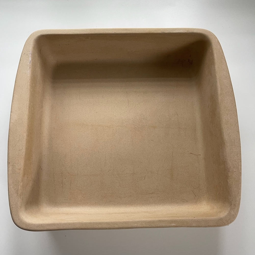 Pampered Chef Stoneware Square Cake Brownie Dish 9.5” x 9.5” in